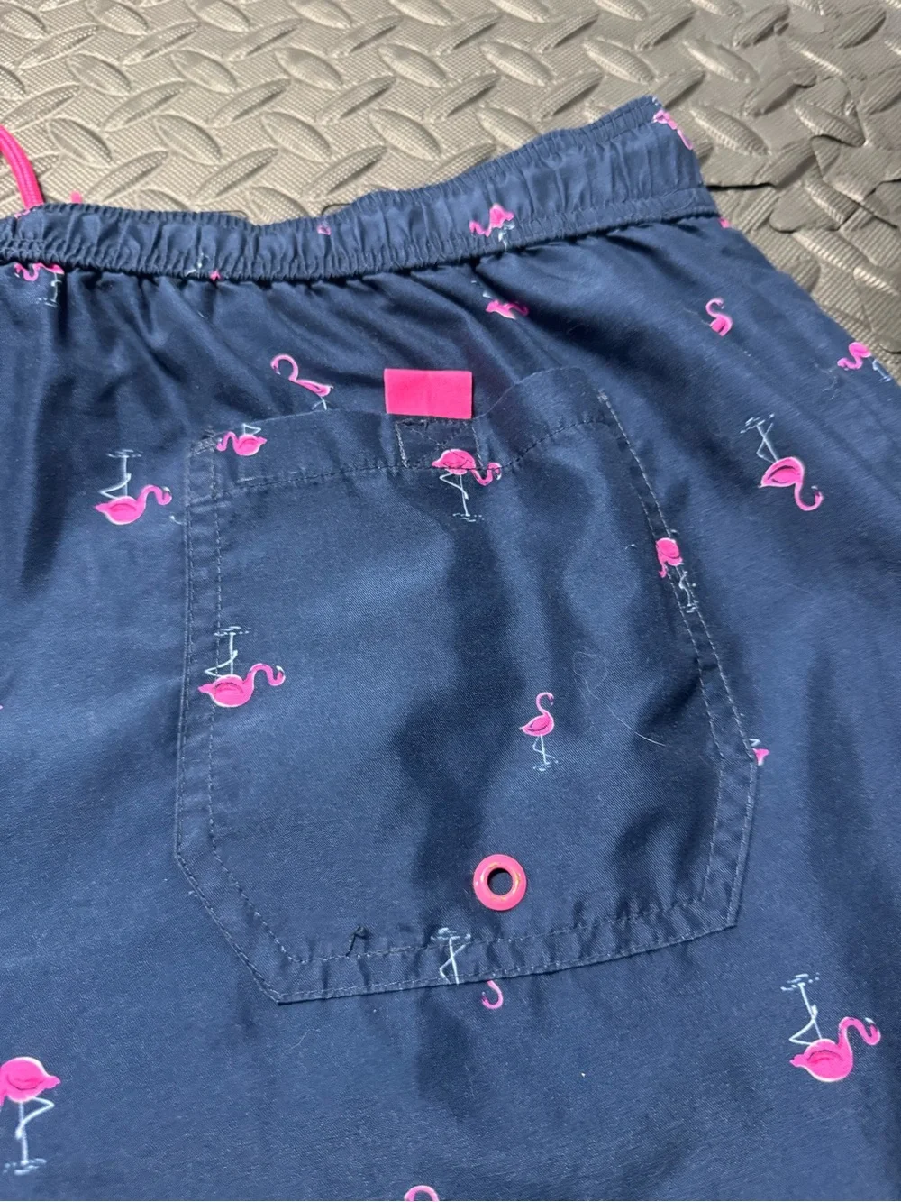 George Men’s Flamingo Swim Trunks Navy Pink Size Large 36-38